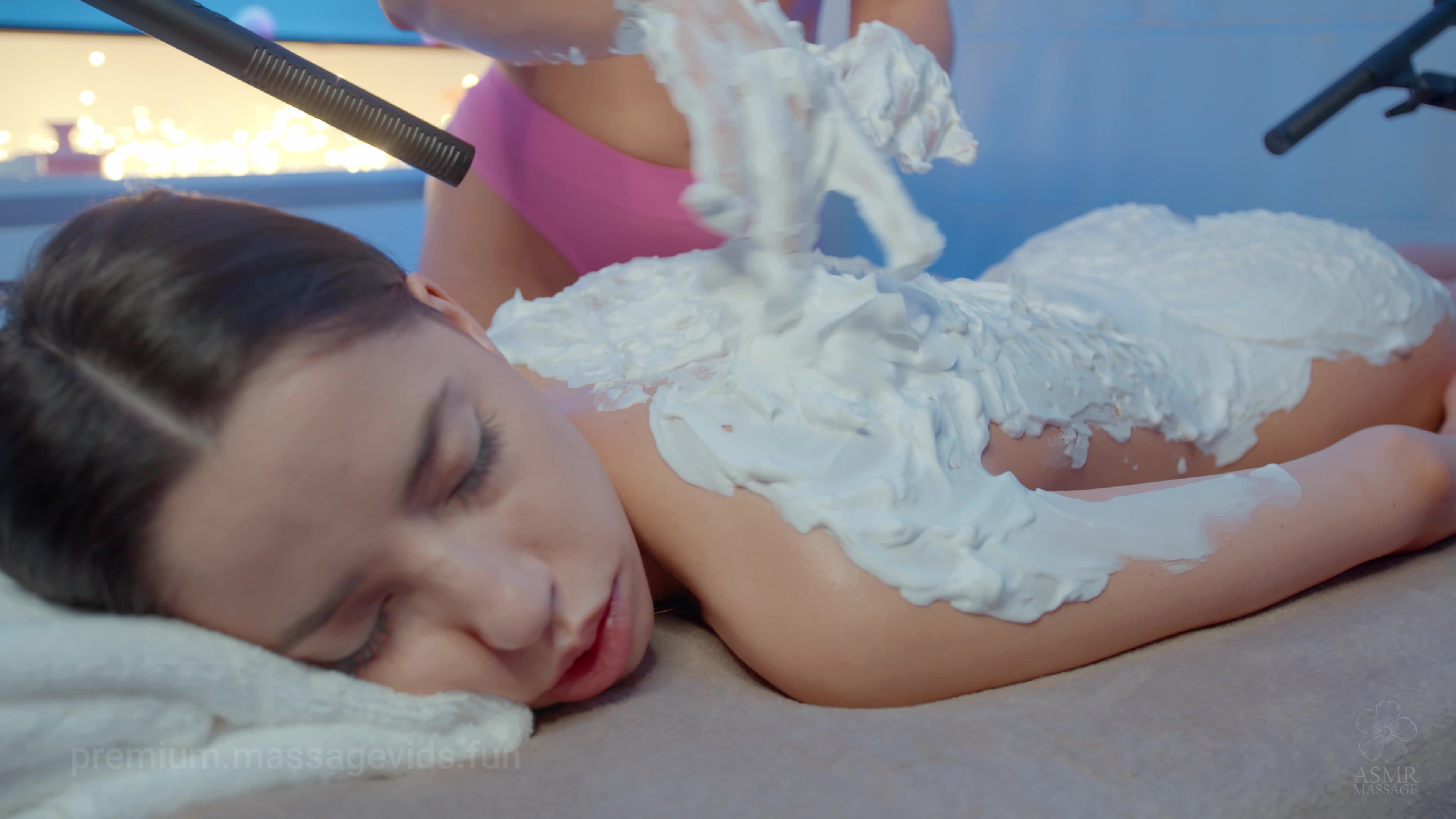 Back NU Massage with Foam by Lina to Darina M 1080p PATREON