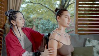 Relaxing Shoulders Massage Outdoor on BackYard by Anna to Sandy